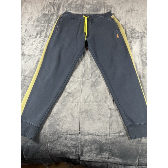 Polo Ralph Lauren Men's M Double Knit‎ Jogger Navy Olive Orange Pony Style Class - Picture 1 of 11